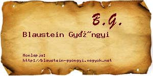 Blaustein Gyöngyi névjegykártya